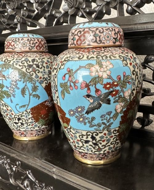 CLOISONNE VASES CIRCA 1900 - ADDITIONAL PHOTO 3