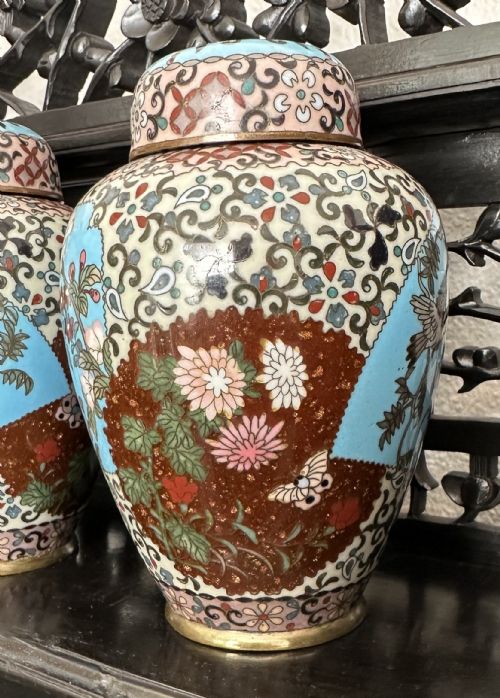 CLOISONNE VASES CIRCA 1900 - ADDITIONAL PHOTO 5