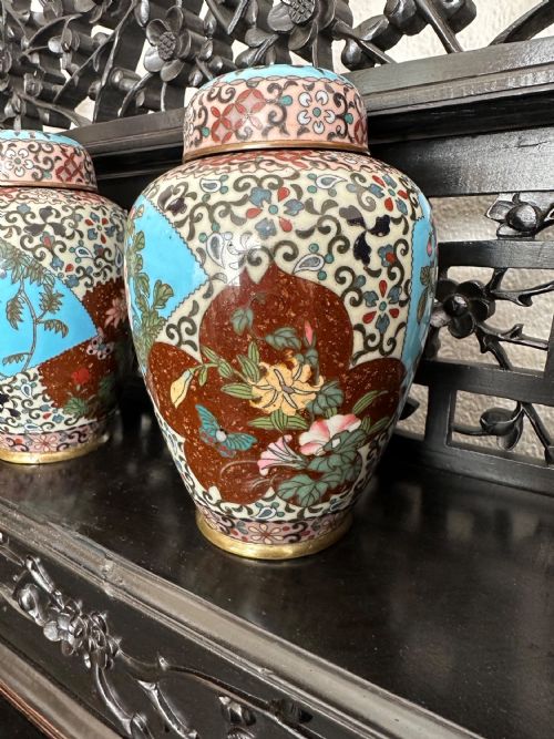 CLOISONNE VASES CIRCA 1900 - ADDITIONAL PHOTO 4