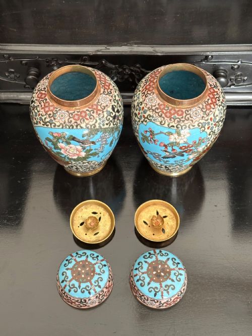 CLOISONNE VASES CIRCA 1900 - ADDITIONAL PHOTO 9