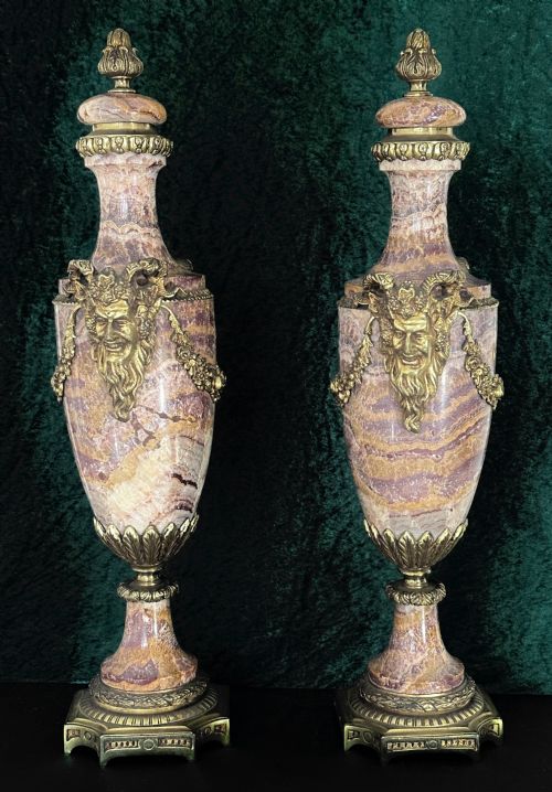 GRAND TOUR PAIR OF CASSOLETTES MARBLE VASES - ADDITIONAL PHOTO 6