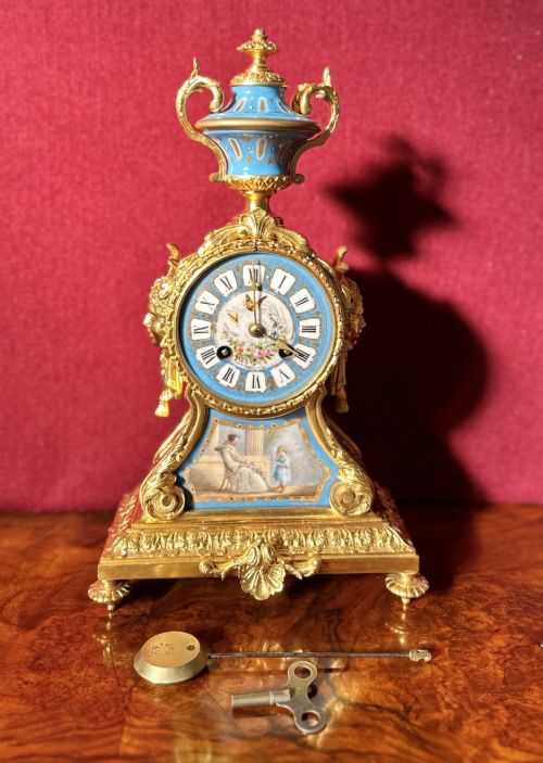 fig 1. JAPY FRERES Eight Day striking French mantle clock circa 1860 Mantel