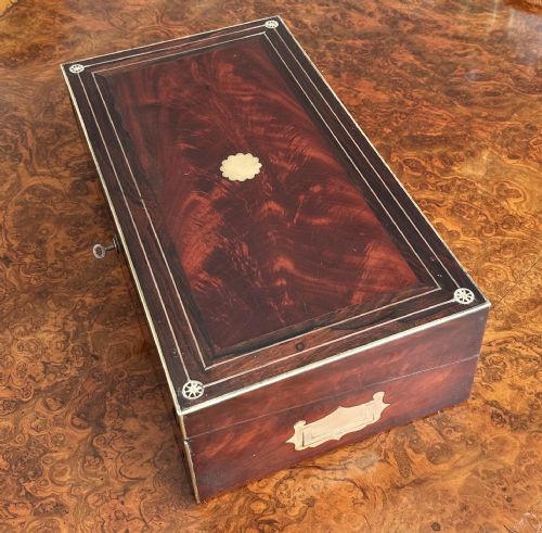 Mahogany Campaign Correspondence Box. Circa 1820  Georgian Writing Box.
