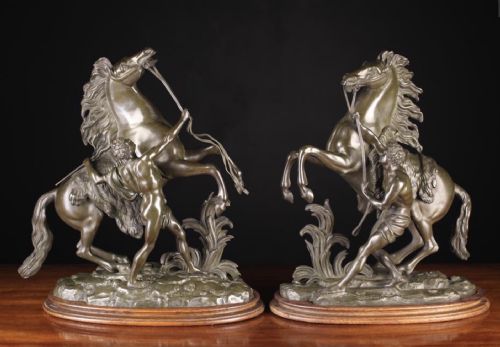 Pair of Marley Horses Circa 1875. Bronze.