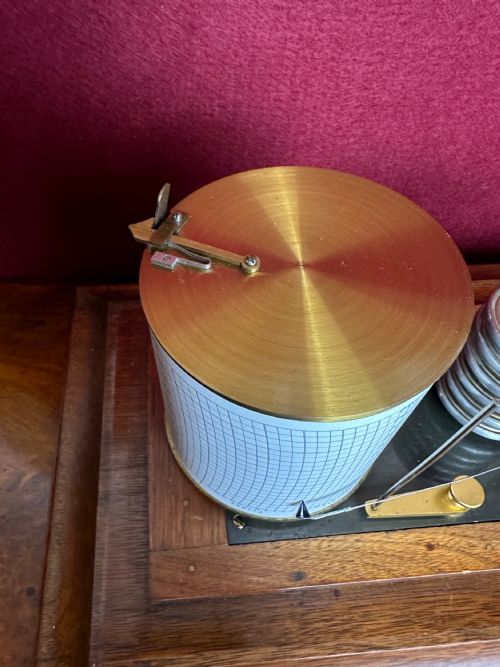 WALNUT CASED BAROGRAPH CIRCA 1890 BAROMETER - ADDITIONAL PHOTO 2