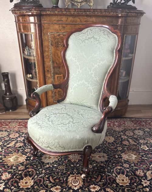 PAIR OF SALON ARMCHAIRS CIRCA 1875 VICTORIAN LIBRARY CHAIRS - ADDITIONAL PHOTO 1