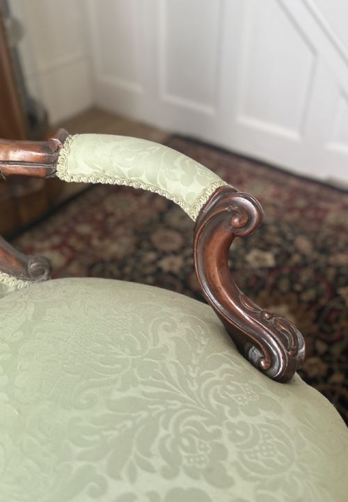 PAIR OF SALON ARMCHAIRS CIRCA 1875 VICTORIAN LIBRARY CHAIRS - ADDITIONAL PHOTO 4