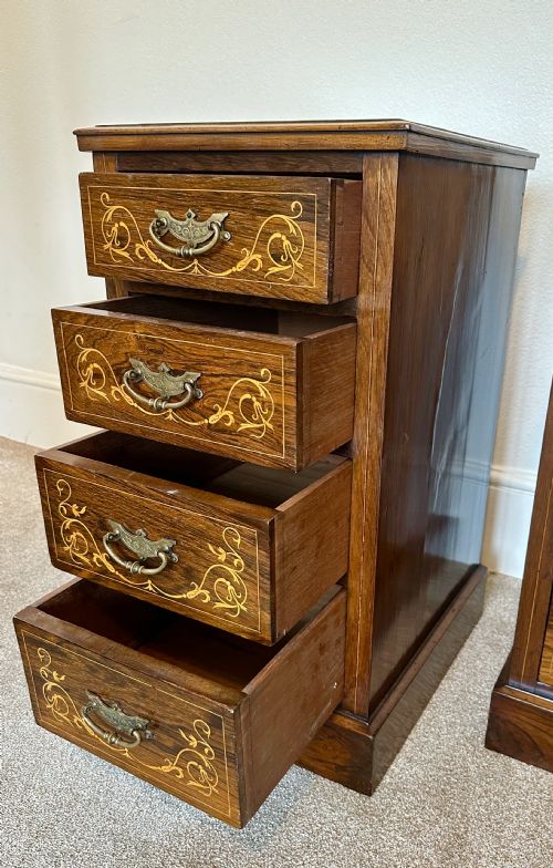 fig 1. Pair of Marquetry cabinets circa 1900. Bedside cabinets