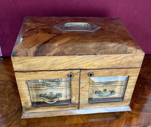 WALNUT JEWELLERY BOX CIRCA 1890 SEWING WORKBOX - ADDITIONAL PHOTO 4