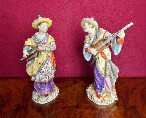 Porcelain China Figures of Oriental Musicians.
