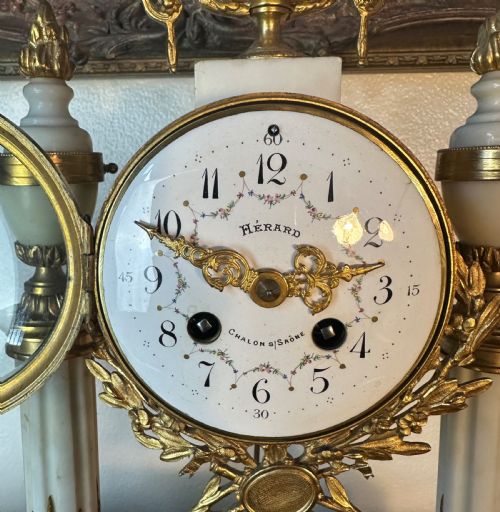SUPERB QUALITY THREE PIECE FRENCH CLOCK GARNITURE 1890 - ADDITIONAL PHOTO 6
