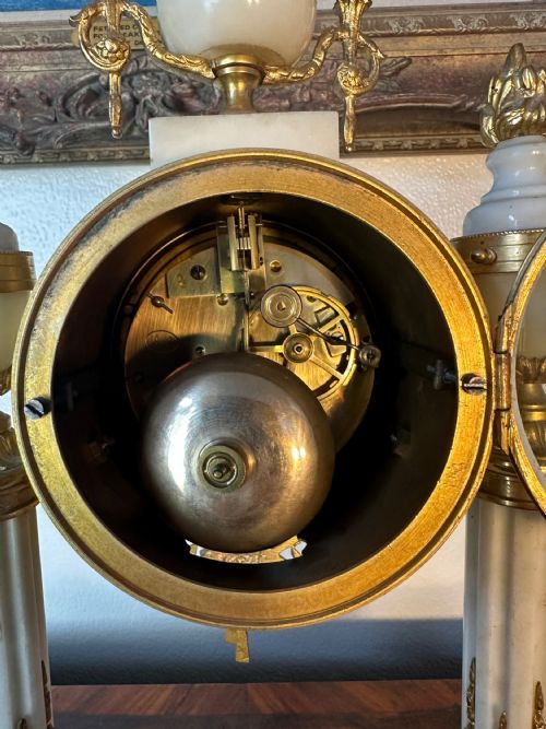 SUPERB QUALITY THREE PIECE FRENCH CLOCK GARNITURE 1890 - ADDITIONAL PHOTO 9