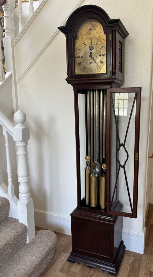 Long case Clock with Music tubular Bell movement circa 1910