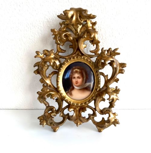 19th Century Miniature Contained in a Gilt Frame Circa 1880