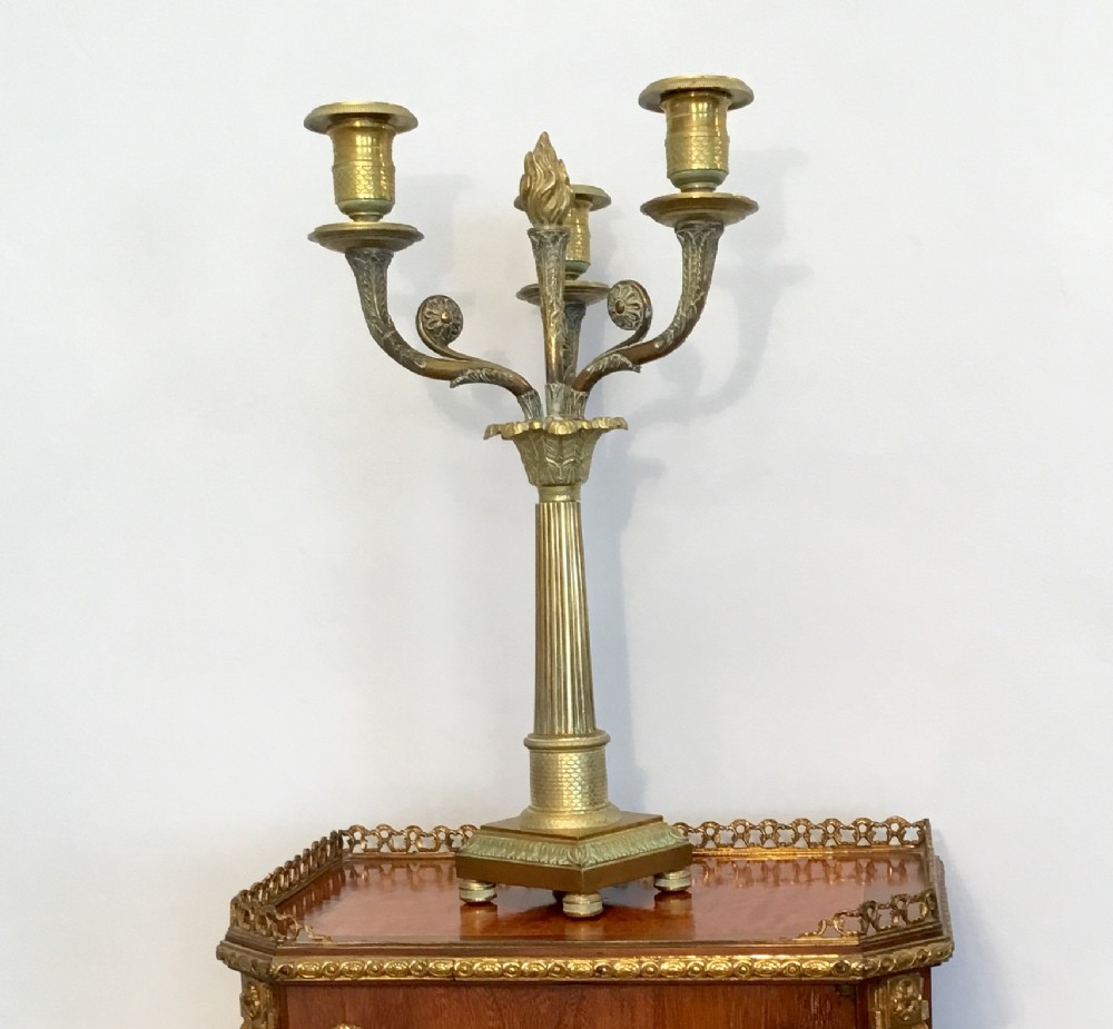 Regency three branch candelabra SOLD