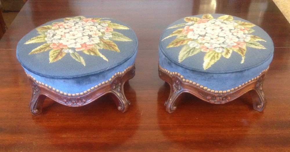 Pair of 19th ct footstools SOLD