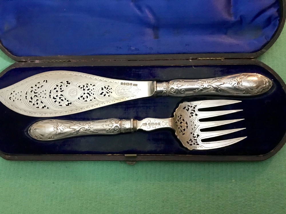  Pair of Victorian silver fish servers  View III