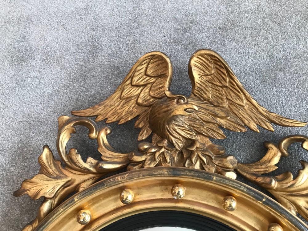  19th century convex mirror surmounted  by any eagle  View II