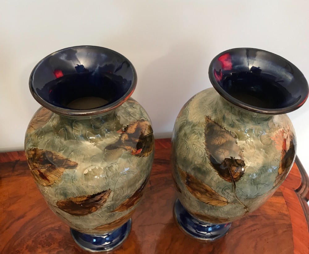 Pair of Autumn Leaves Royal Doulton Vases View V