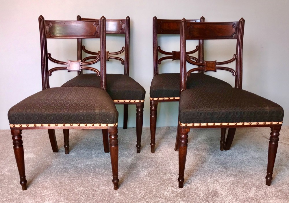  Set of four Georgian mahogany dining chairs 