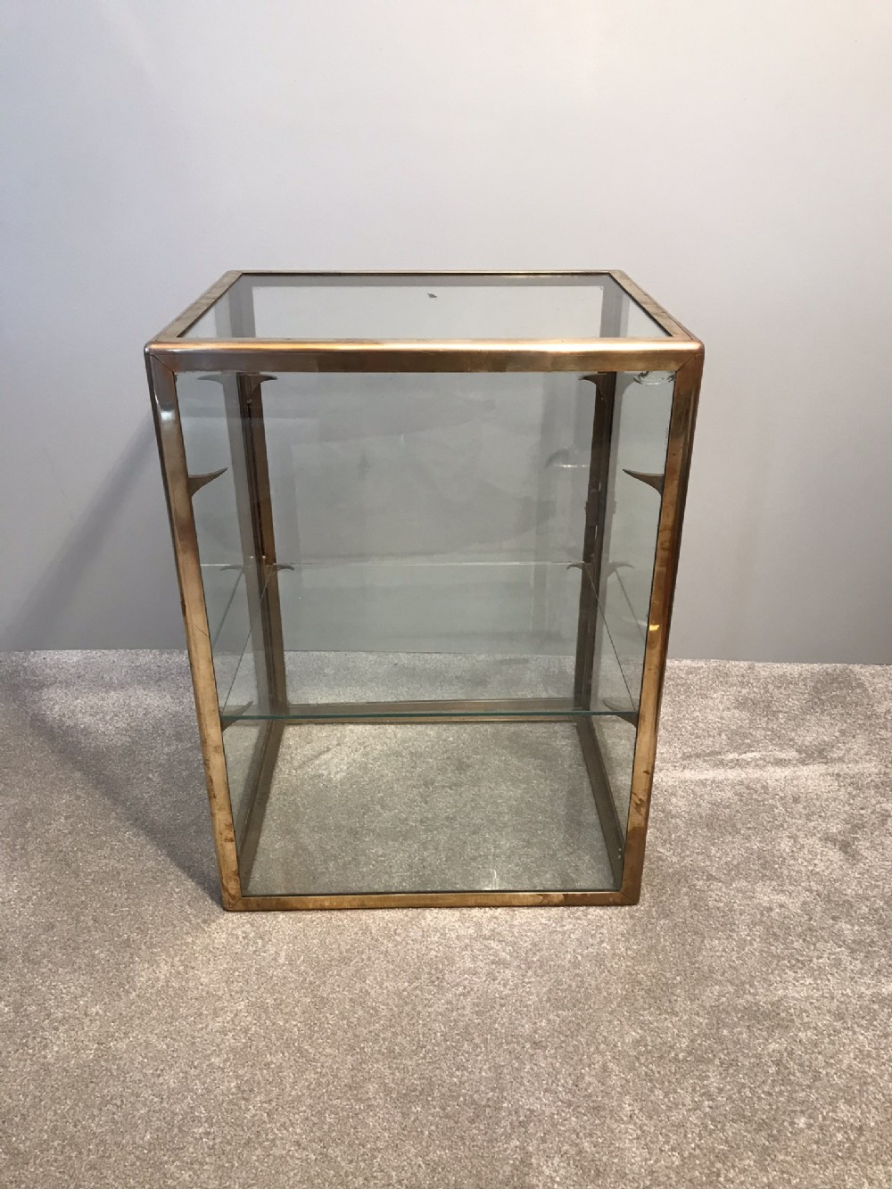  Art deco brass framed glazed shop display cabinet 