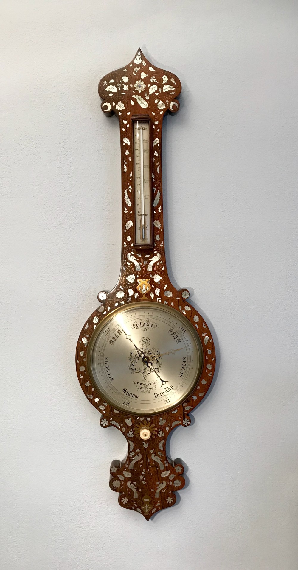  Outstanding 19th-century MOP inlaid barometer 