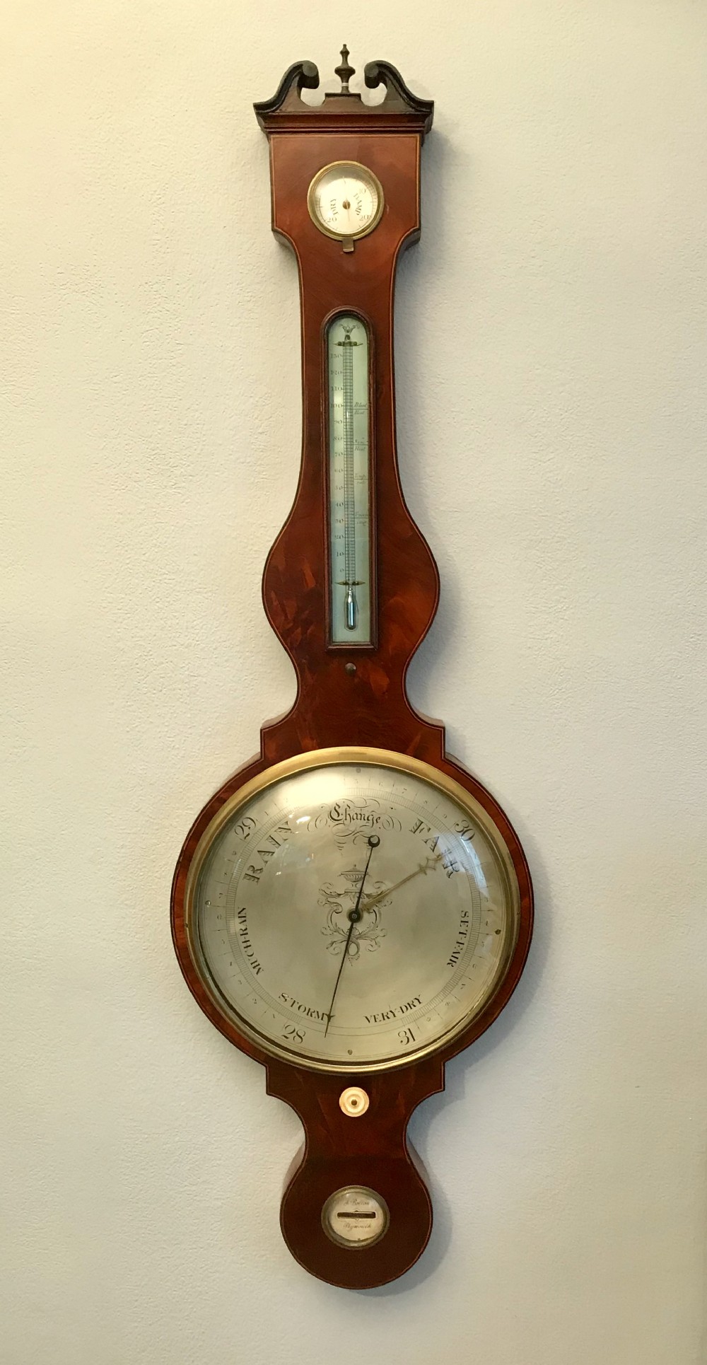 GOOD PROVENANCE GEORGE IV mahogany wheel barometer 