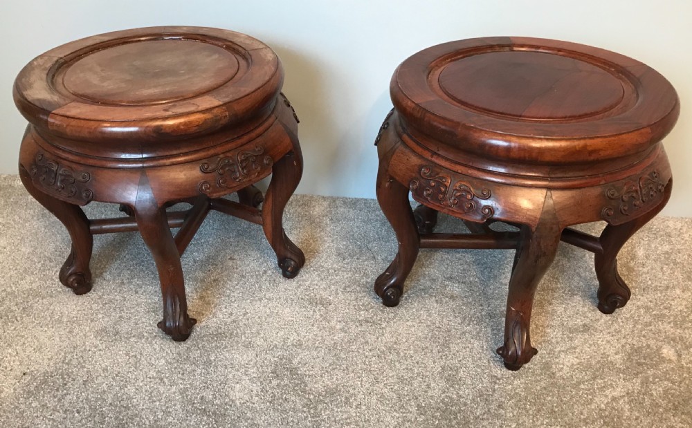  A pair of oriental hardwood Jardiniere stands  View II