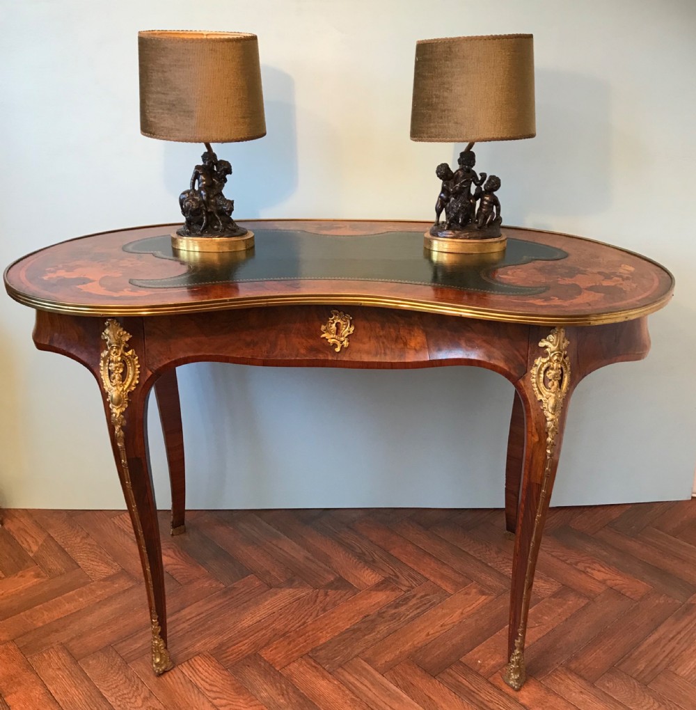 Desk, writing table , circa 1870. Antique kidney shaped desk. View XI