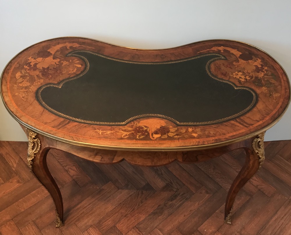 Desk, writing table , circa 1870. Antique kidney shaped desk. View XII