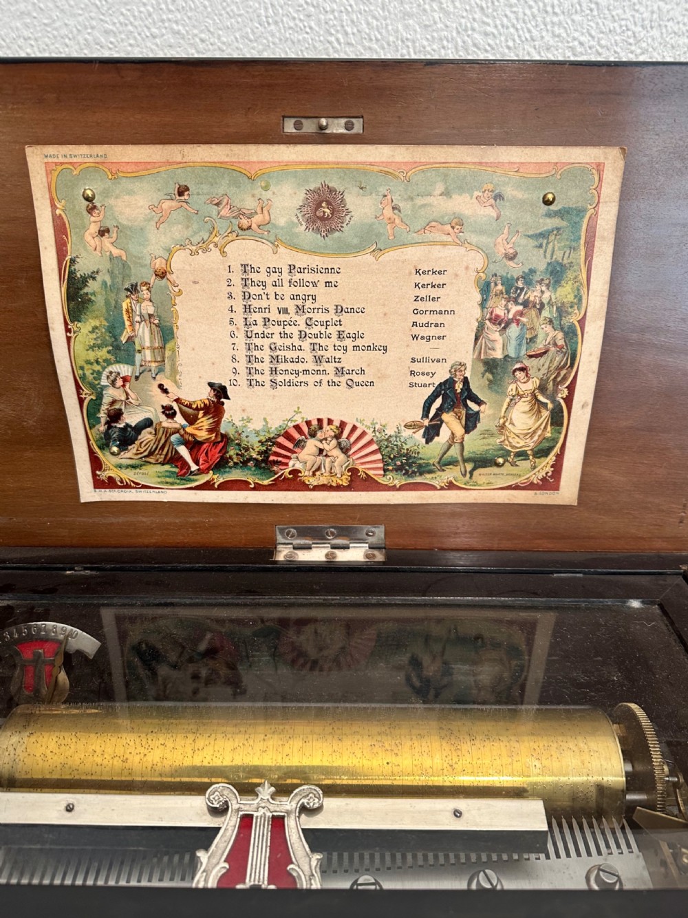 Victorian Music Box circa 1875. Musical box. View VIII