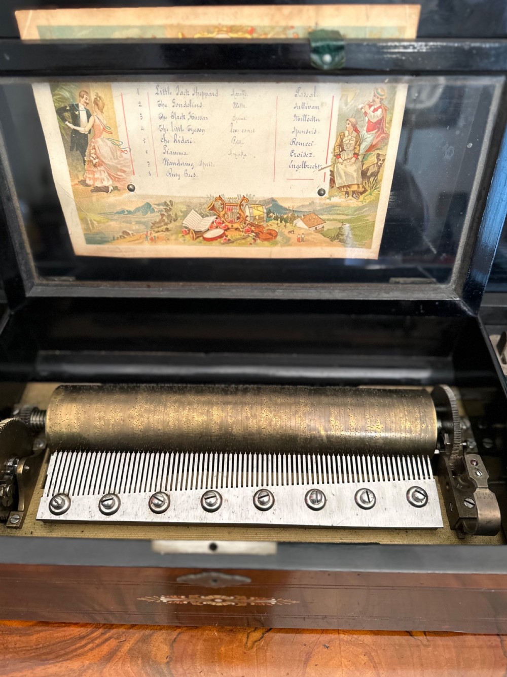 Victorian Music Box circa 1875. Musical box View IV