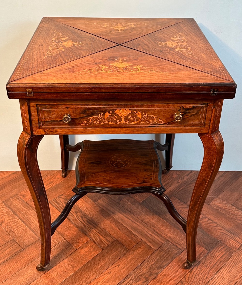 Edwardian card table circa 1900. occasional table View III