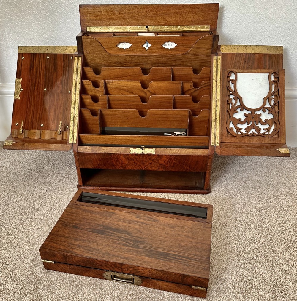 Victorian walnut stationery, cabinet, Desk. Circa 1880. View VIII