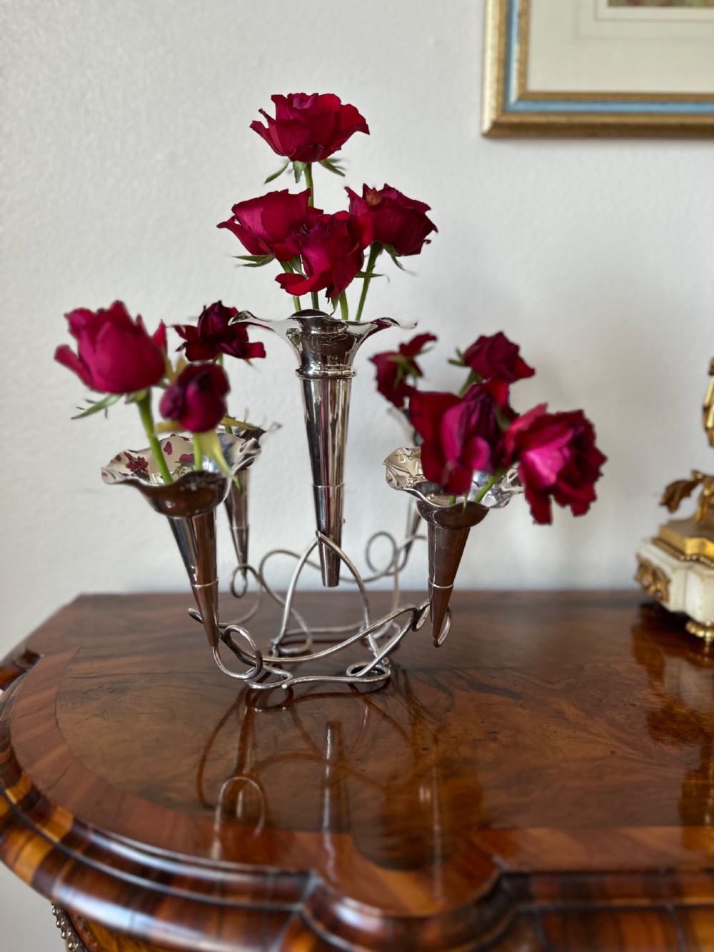 Five. Branch, Epergne circa 1920. Silver Plated vase. View II
