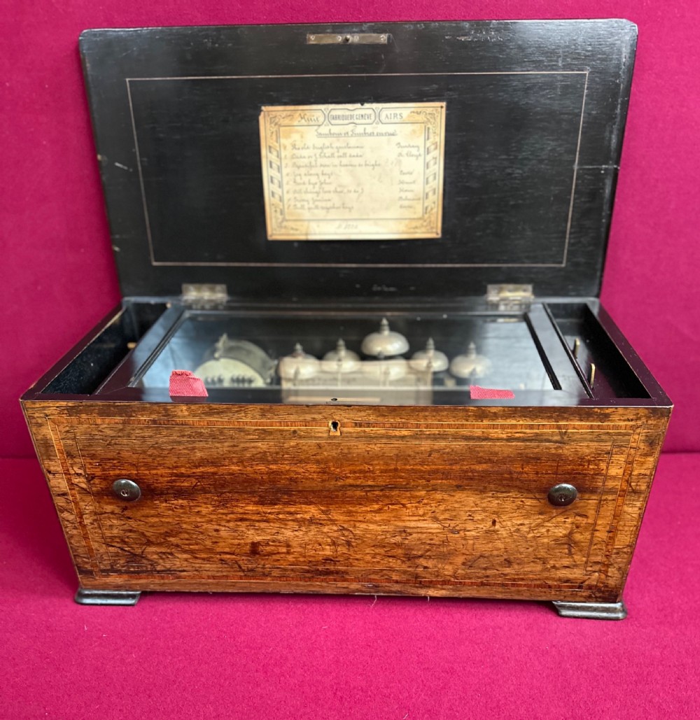 Victorian, Music Box. Circa 1860. 8 Airs musical box.