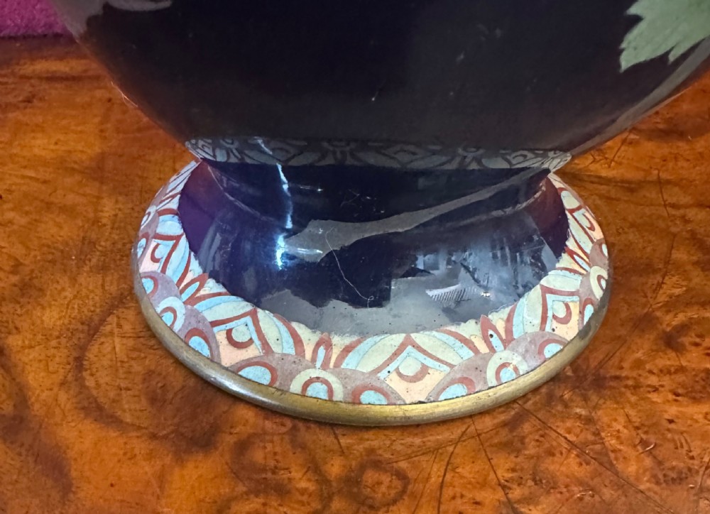 Beautiful Japanese Cloisonne floral vase circa 1890 View VI