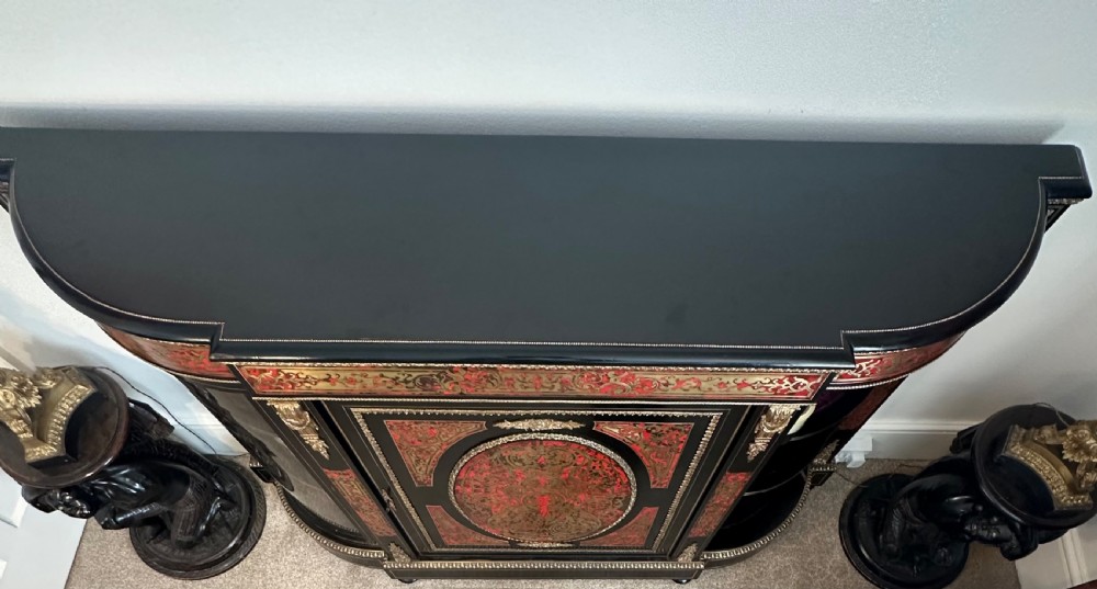 Victorian Boulle credenza circa 1875. Brass inlaid sideboard. View III