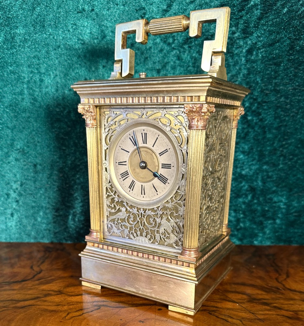 French 8 day striking and repeating Carriage circa 1890