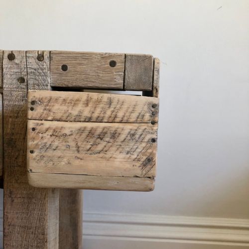 ANTIQUE FRENCH INDUSTRIAL WORK BENCH WITH VICE - ADDITIONAL PHOTO 4