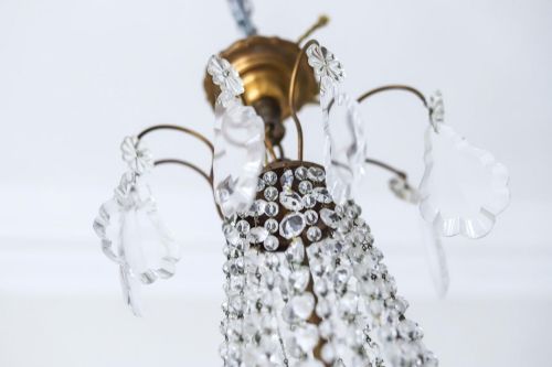 LARGE ANTIQUE FRENCH CRYSTAL BAG BALLOON CHANDELIER CIRCA 1910 - ADDITIONAL PHOTO 4