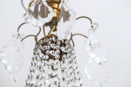 LARGE ANTIQUE FRENCH CRYSTAL BAG BALLOON CHANDELIER CIRCA 1910 - ADDITIONAL PHOTO 10