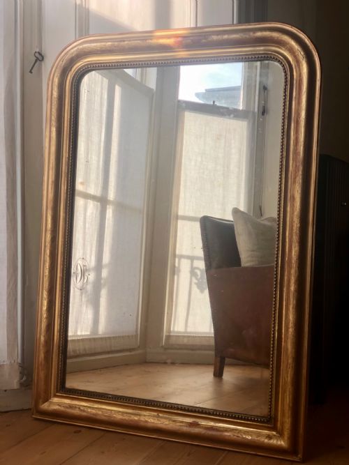 french antique gilt louis philippe mirror - CATEGORY: ANTIQUE MIRRORS - DATED 19TH CENTURY