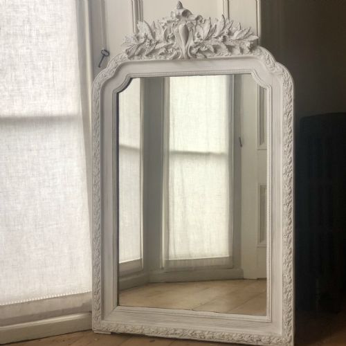 French Antique Painted Louis XV Crested Mirror