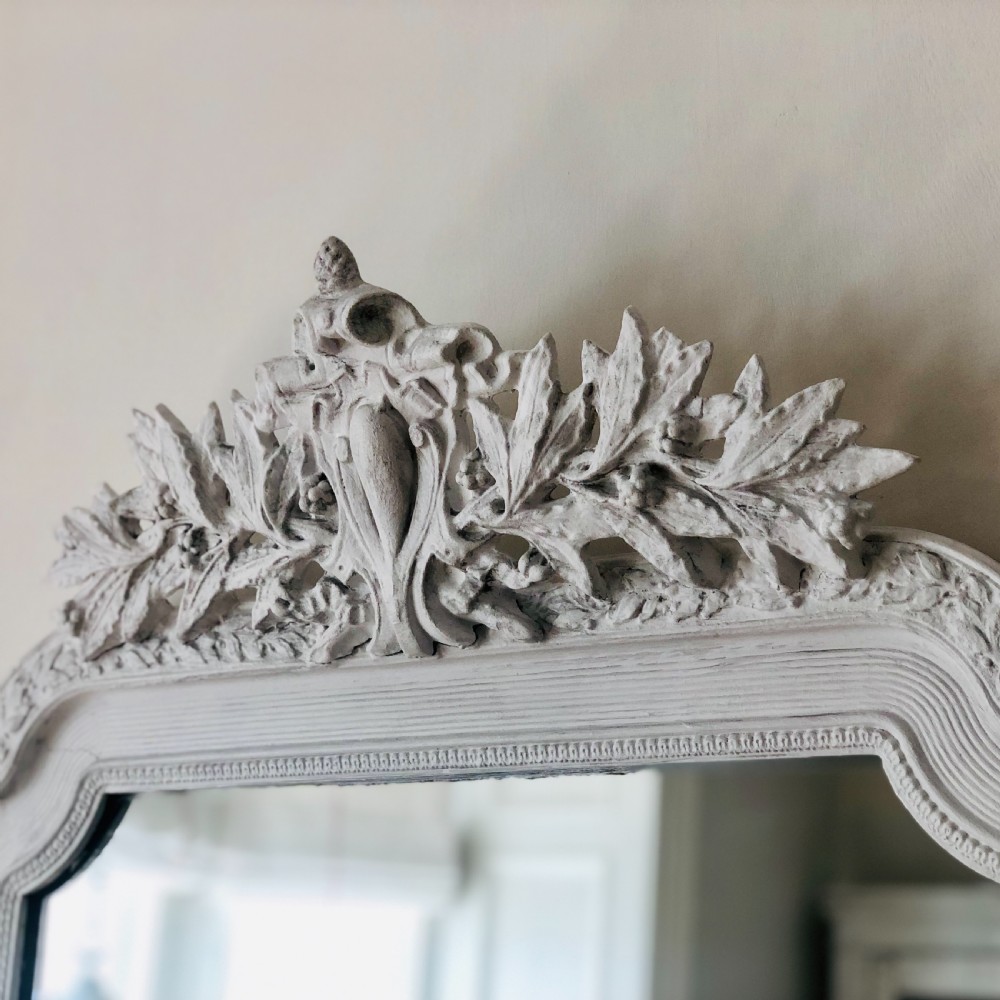 French antique painted Louis XV crested mirror View II