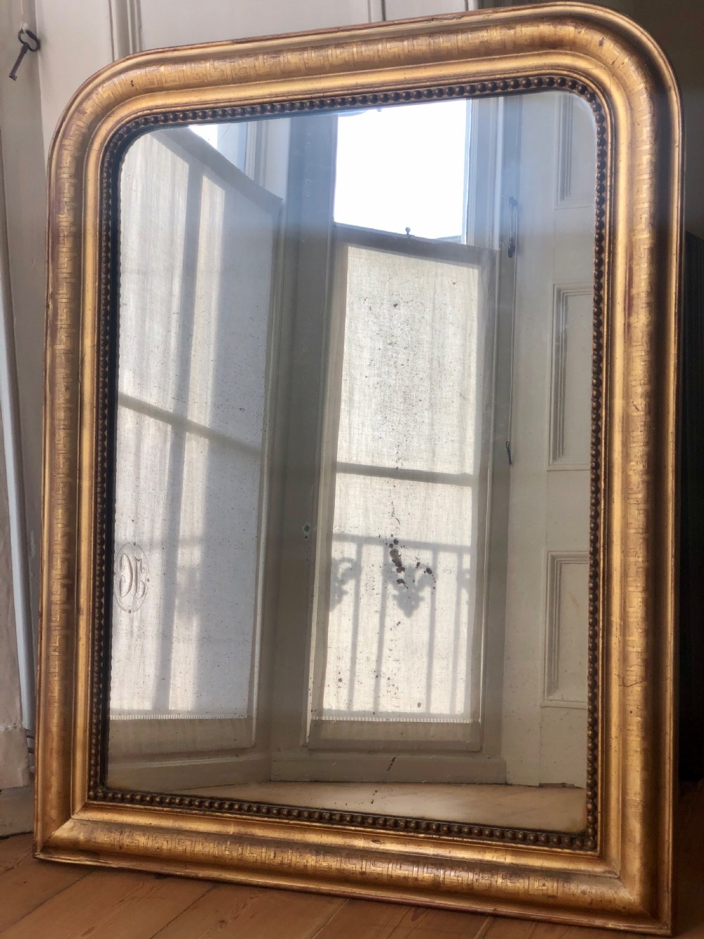 Antique French gilt Louis Philippe mirror c1860 View II