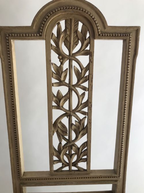 FRENCH PAIR OF DECORATIVE HAND CARVED CHAIRS - ADDITIONAL PHOTO 2