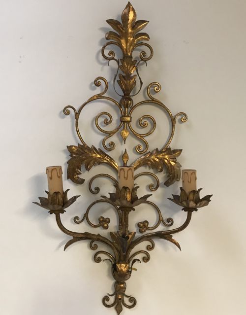 LARGE PAIR OF FRENCH WALL LIGHTS - ADDITIONAL PHOTO 1