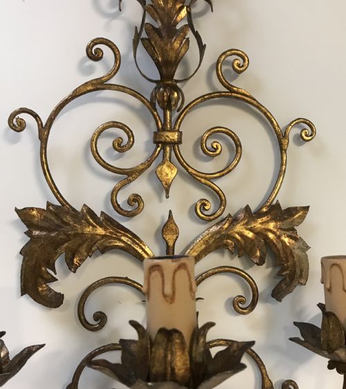 LARGE PAIR OF FRENCH WALL LIGHTS - ADDITIONAL PHOTO 2