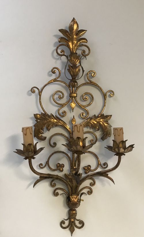 LARGE PAIR OF FRENCH WALL LIGHTS - ADDITIONAL PHOTO 5